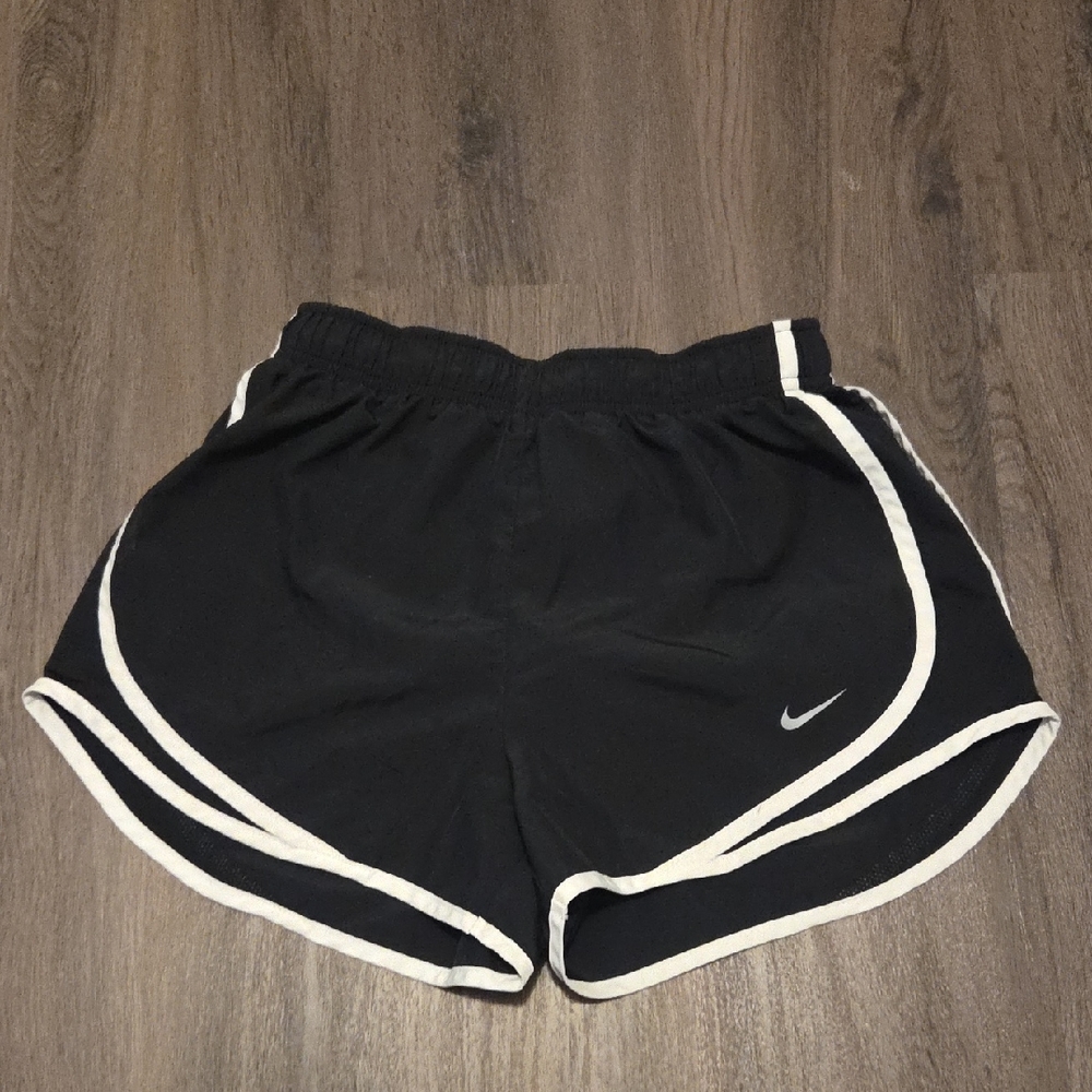 Nike Women's Black and White Athletic Shorts